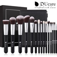 Ducare 15 cái/Bộ Bộ cọ trang điểm với túi kem nền Kabuki Phấn má hỗn hợp Bút kẻ mắt trán Cọ che khuy
