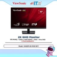 ViewSonic VA2708-2K-MHD 27" 2K QHD IPS Monitor  100Hz  1ms  Built-In Speaker  1440P
