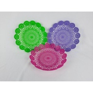 piring rotan plastik piring motif daun KECIL Warna