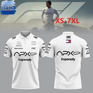 2026 new F1 men's and women's short sleeved lapel shirt+F1 APX GP racing team jersey