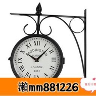 🌈可開發票-創意掛鐘-歐式西班牙復古創意掛鐘靜音時鐘客廳鐵藝掛錶雙面鐘壁鐘裝飾鐘錶