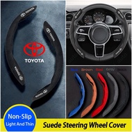 Car Steering Wheel Cover Suede Leather for Toyota Hilux Innova Corolla Cross Rush Calya Yaris Vios Avanza Raize Accessories