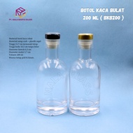 BKB200 200ml glass bottle with cork cap 200ml clear glass bottle/