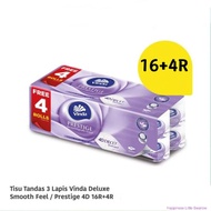 Vinda Prestige 4D Deco Toilet Tissue 3ply (4 + 16 Rolls) - Strong Absorbent Tissue Paper Toilet Roll