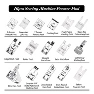 J2 ❣ ชุดตีนผีจักรเย็บผ้า อุปกรณ์เสริม สําหรับ Brother Singer 16 ชิ้น
