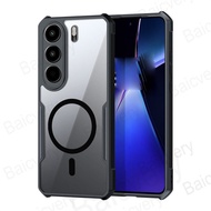 Casing For ITEL City 100 C671L Clear Anti-Drop Acrylic Protective Cover With Magnetic Sticker