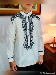 MODERN BARONG FOR MEN BLACK EMBROIDERED