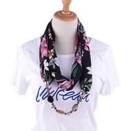 Necklace Pendant Scarf Plant Printing Chiffon Agate Necklace Scarf Lady Bohemian Square Scarf Lady Accessories Head Scarf