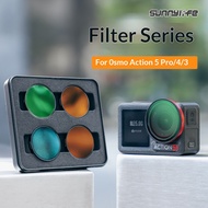 Sunnylife Suitable for DJI OSMO ACTION 5 PRO/4/3 Filter Adjustable CPL ND64 ND Filter ND8/PL Accesso