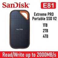 SanDisk E81 Extreme PRO Portable SSD 1TB 2TB 4TB USB 3.2 External Hard Disk Read/Write 2000MB/s