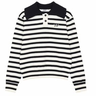 A.P.C. GOLF South Korea 23 Autumn Apc Golf Clothing Women Lapel Striped Long Sleeve Sweater Casual T