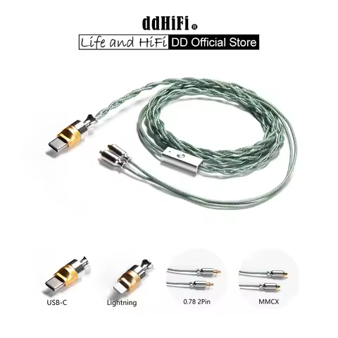 DD ddHiFi M120B All-in-one USB-C & Lightning Earphone Upgrade Cable in MMCX & 0.78, Supports Lossles