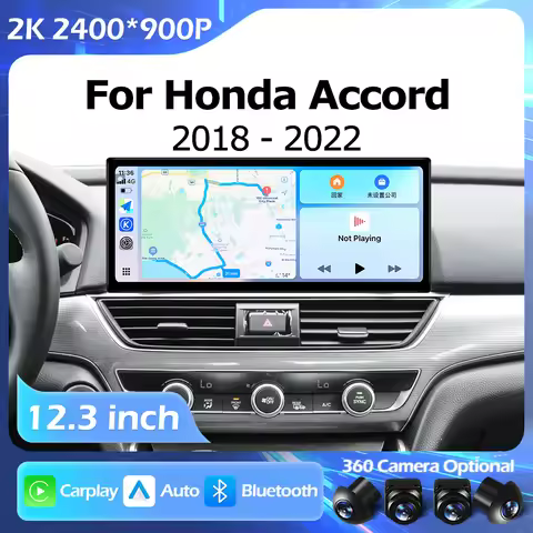 Android OS 12.3 inch For Honda Accord 2018-2022 Lntelligent Multimedia Right Angle Screen GPS Carpla