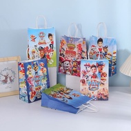4pcs/set Paw Patrol Ryder Zuma Rocky Skye Marshall Rubble Chase Boy Girl Cartoon Anime Kawaii Print Paper Bags Birthday Decoration Candy Storage Bags for Kids
