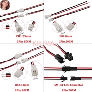 EEM 10Pairs 2 Pin Plug Socket Connector JST 1.25mm / PH 2.0mm / XH 2.54mm / SM Male Plug Female Jack