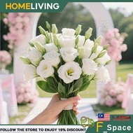 Artificial Eustoma Flower Premium Silk Cloth Festive Decor Bunga Hari Raya for Wedding Decoration假花