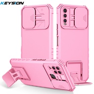 KEYSION Ốp Chống Sốc Cho Samsung A02 A03 A02S A03 Core A21S Ốp Điện Thoại Có Giá Đỡ Bảo Vệ Máy Ảnh K