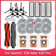 Replacement Accessories Kit for Xiaomi X20 Max X20 Pro Robot Vacuum Main Side Brush HEPA Filters Mop