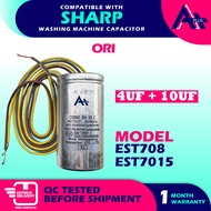 (4UF+10UF) EST708 / EST7015 Compatible With SHARP 2IN1 Washing Machine Spin & Wash Capacitor Kapasit