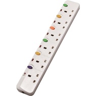 Mikasaki 6 Way Power Extension Gangway Socket. Can use 2 pin plug directly. Model: UK1906SL. Safety 