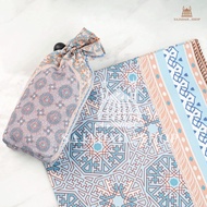 Travel Prayer Mat with Babussalam Makkah Travel /Haji /Umroh Drawstring Motif (Terracotta)