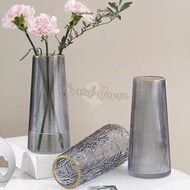 Grand Haven Glass Vase With Gold Edge Simple Creative Vase Decoration Living Room Flower Arrangement