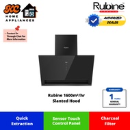 Rubine 1650m³/hr Slanted Hood | Charcoal Filter | Sensor Touch | Delay Timer | RCH-NEORA-90BL | 1 Ye