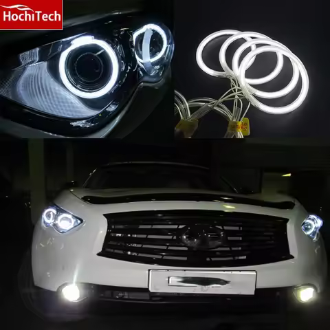 For Infiniti FX QX70 FX35 FX37 FX50 2009-2013 HochiTech WHITE 6000K CCFL Headlight Angel Demon Eyes 