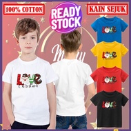 🔥Premium Cotton🔥Love Christmas Kid T shirt 100%Cotton Christmas Tshirt Baju Budak Lelaki Baju Budak Perempuan Kid Tshirt