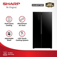 Sharp Kulkas Side By Side Refrigerator SJIS61GABK