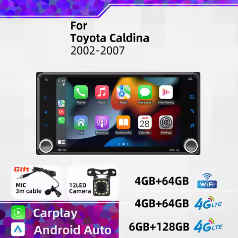 Android Multimedia 7" Stereo Screen Car Radio 2 Din for Toyota Caldina 2002-2007 Wireless Carplay An