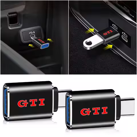 Car Usb Type C Cable Converter Charging Adapter Emblem For VW GTI Jetta MK5 MK6 Golf-4 5 6 7 Passat 