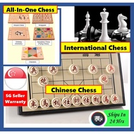 [SG Stocks] Magnetic Chinese Chess Set / International Chess / All-in-One Chess Set / Checkers Goban