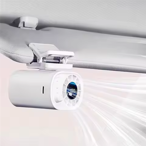 360 Degree Rotating USB Rechargeable,Portable Clip On Fan, LED Display Speed Adjustable Car Clip On 