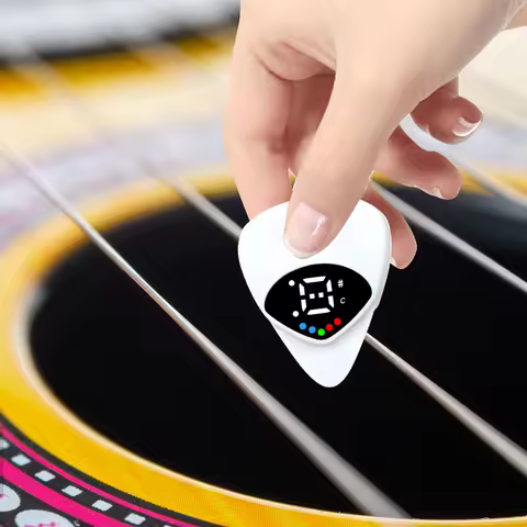 2-in-1 Guitar Picks Tuner Acoustic Guitar Tuner Electric Guitar Tuner for Acoustic Electric Guitar B