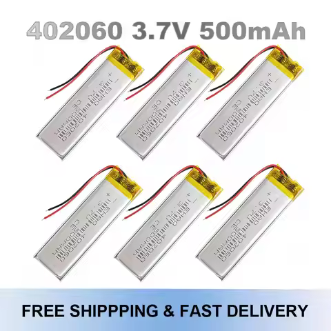 402060 3.7V 500mAh Rechargeable Li-Po Battery For GPS Bluetooth Recorder Headset Smart Watch Massage