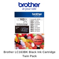 Brother LC163BK 2PK Black Ink Cartridge (Value pack of 2 sets) DCP-J152W DCP-J552DW DCP-J752DW MFC-J