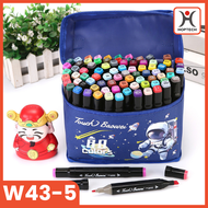 Aimilo Spidol Warna Warni 1 Set Sketch Marker 2 Tip Touch Marker 48/60/80 Warna