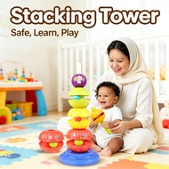 1-2-year-old Educational Fun Bell Stacking Toy Tower Rotating 6-month-old