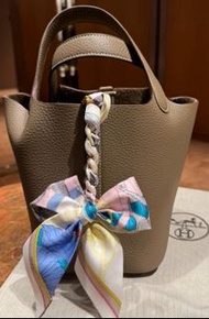 Hermes Picotin 18 金扣大象灰