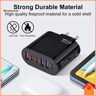 [Ni] Charger Adapter Universal Mobile Phone Charger Portable 3usb and 3 Type-c Fast Charger for Trav