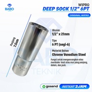 MATA Long sock eye (Deep Sock) 21mm WIPRO 1/2 " 6PT Socket Shock CrV 21 mm