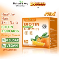 Nature's Key Biotin Gummies 2500mcg  Vitamin C, E  B5 Blend for Hair, Skin  Nails 30s