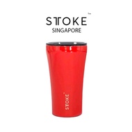 STTOKE [Crimson Red] 16/12 Oz Cup Reusable Shatterproof Ceramic Cup Coffee Tea
