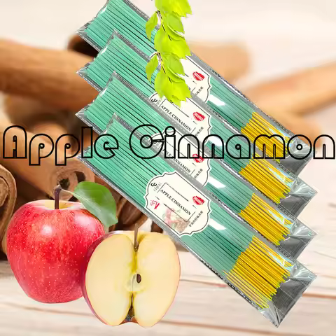 Apple Cinnamon Flavored Premium Thick Incense Sticks, 25.5cm Long Natural Incense Sticks, Made Entir