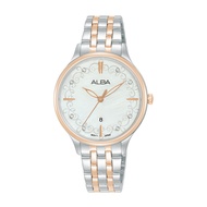 Alba Fashion 3 Hands Date Quartz MOP Dial Stainless Steel Two-Tone Bracelet Women Watch AH7CR2X