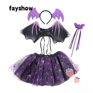 FAYSHOWSG Bat Wings Sets, Bat Wings Headband Halloween Cosplay Costume, Cute 2-8year Halloween Gift 