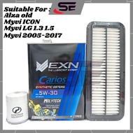 EXN Engine Oil 5w30 Semi Synthetic 4Litre Air Filter Myvi Alza Oil Filter Perodua Myvi EXN Carios 5w
