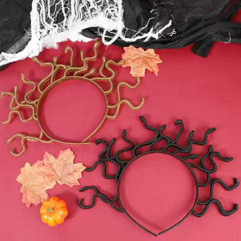 Women Medusa Snake Shape Headpiece Cosplay Girl Headwear Ancient Greek Mythology Headband Halloween 