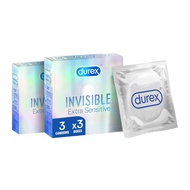 Durex Invisible Extra Thin and Extra Sensitive Condoms 3'S - Bundle of 2 (Discreet Packaging)